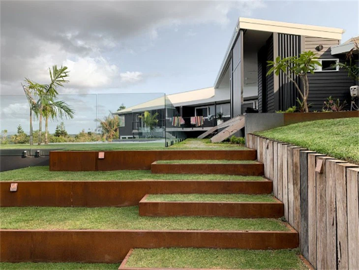 Multiple Corten Steel Tree Rings factory