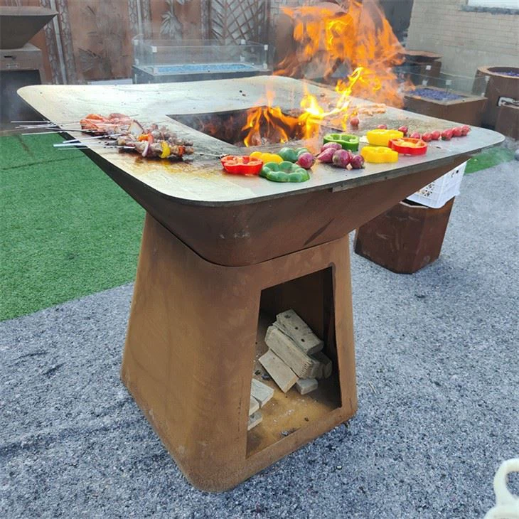 Outdoor Circular Fire Pit And Bbq