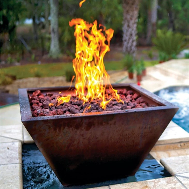 Outdoor Firepit With Water Feature