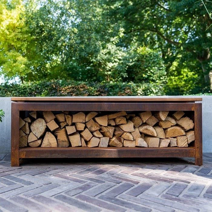 Outdoor Metal Fireplace Wood Storage Rack