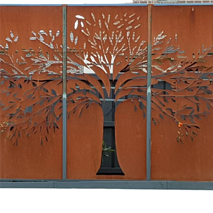 Perforated Corten Steel Fence For Landscaping