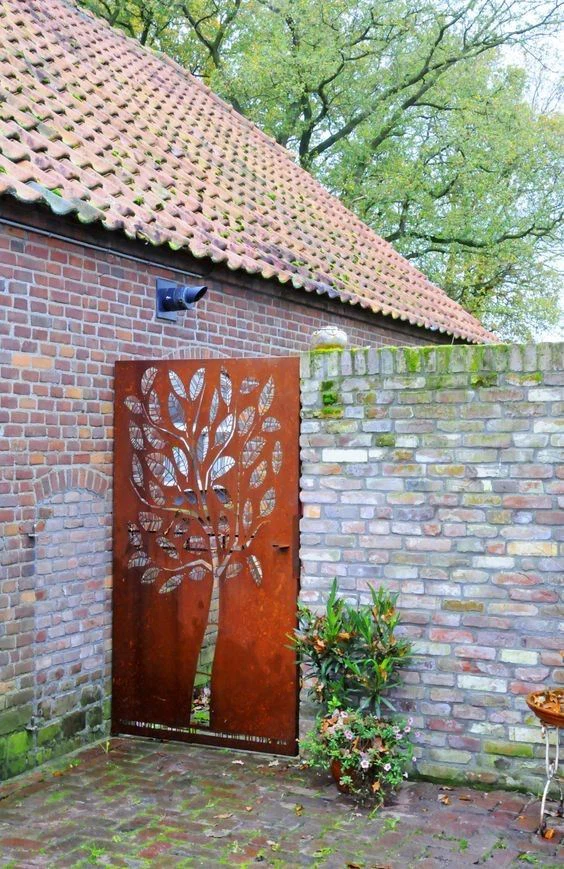 Perforated Corten Steel Fence For Landscaping