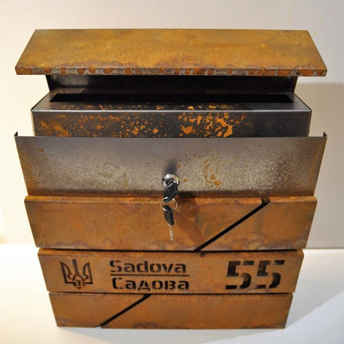 Corten Steel Wall Mounted Mailbox Corten Steel Wall Mounted Mailbox