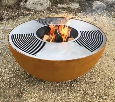 Round Weather Resistant Steel Barbecue Grill