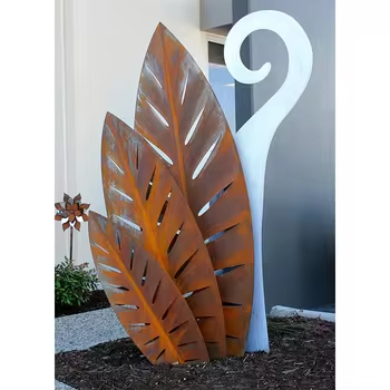 Rusty Metal Leaf Sculpture
