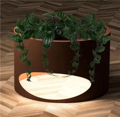 Corten Planter With LED