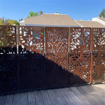 Custom Corten Steel Privacy Screen Fence Tailored Outdoor Screening