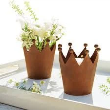 Metal Cylinder Flowerpot For Decoration