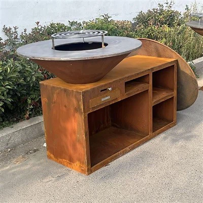 Modern Corten Steel BBQ Station