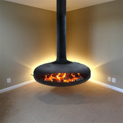 Modern Steel Suspended Fireplace