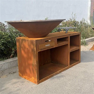 Rustic Corten Steel Barbecue Grill