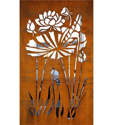 Rusty Flowers Privacy Screen