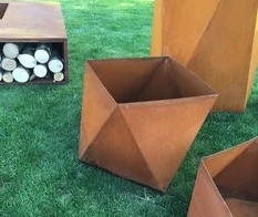 Rusty Steel Flower Planters Large