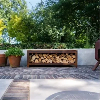 Rusty Wood Storage Of Corten