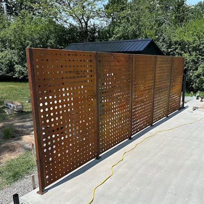 Slimline Corten Steel Privacy Screen Contemporary Outdoor Fence Solution