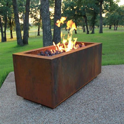 Steel Rectangle Gas Fire Pit