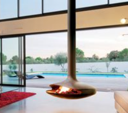 Steel Suspended Fireplace