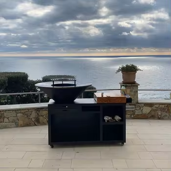 Wood Burning Corten Steel Grill