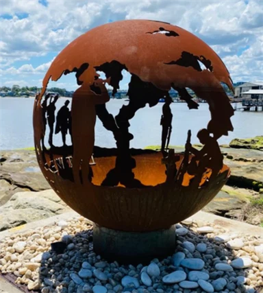 Wood Burning Metal Fireball Firepit