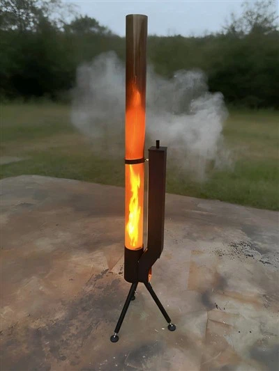 Wood Pellet Fired Patio Heater With Glass Flame Tube