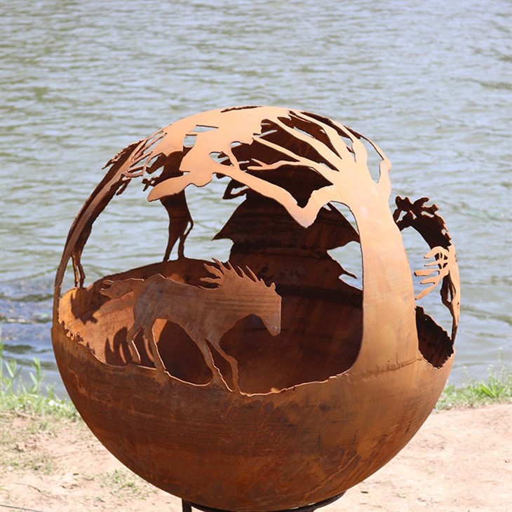 Steel Firepit Sphere factory