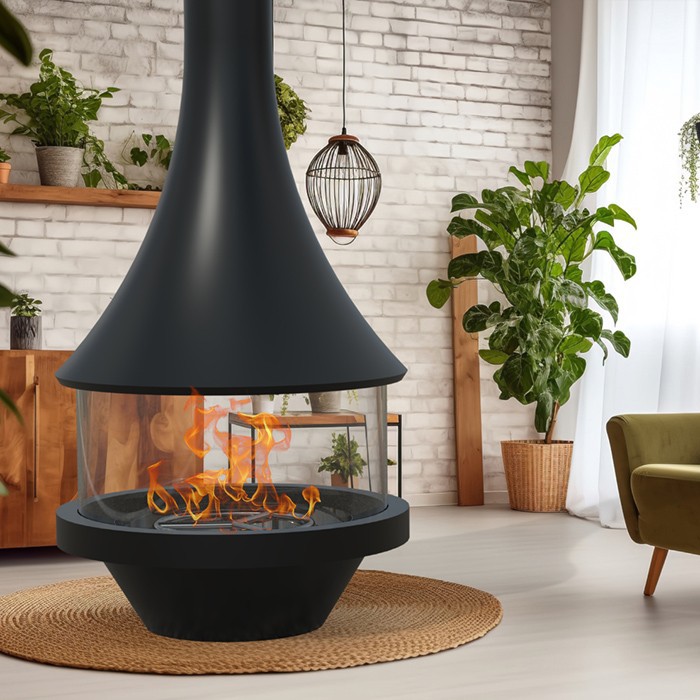Steel Wall Hanging Heating Fireplace