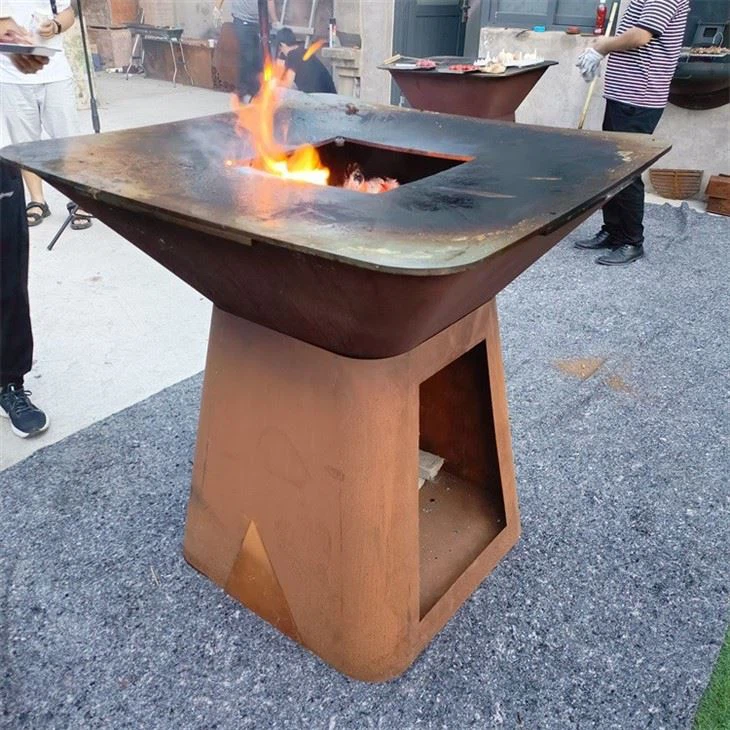 Wood Fire Pit With Bbq Grill