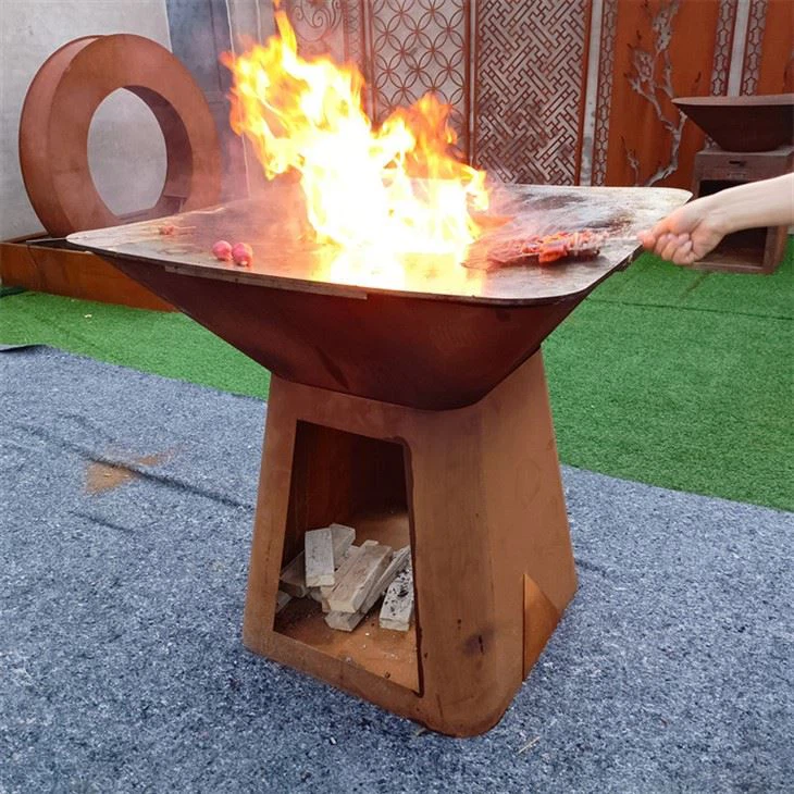 Wood Fire Pit With Bbq Grill